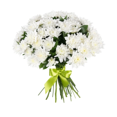 Букет «Белый ангел» – скульптурная чистота белых хризантем Еманжелинск Челябинская область