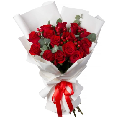 Букет «История любви» – 15 красных роз для вашей прекрасной истории Еманжелинск Челябинская область