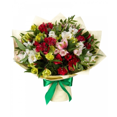 Букет «Теплые чувства» – разноцветные альстромерии с нежным посылом Еманжелинск Челябинская область