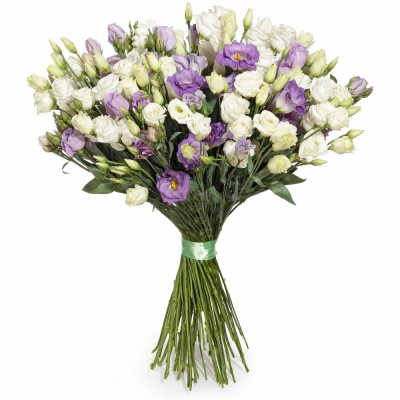 Изысканный букет из белых и фиолетовых эустом – гармония контрастов Еманжелинск Челябинская область