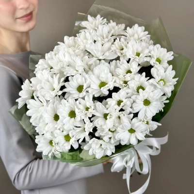 Букет «Мечты о лете» – свежесть белых хризантем Еманжелинск Челябинская область