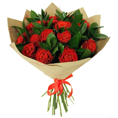 Букет «Фейерверк чувств» – 15 красных эквадорских роз для ярких признаний Еманжелинск Челябинская область