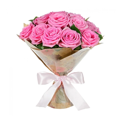 Букет из розовых роз с рускусом – нежность в каждом лепестке Еманжелинск Челябинская область