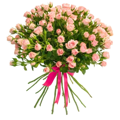Букет «Нежные объятия» – романтика розовых кустовых роз Еманжелинск Челябинская область