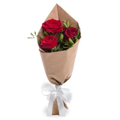 Букет из 3 красных роз – символ любви и нежности Еманжелинск Челябинская область