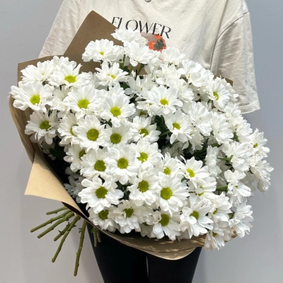 Букет «Летняя свежесть» – дыхание лета в белых хризантемах Еманжелинск Челябинская область