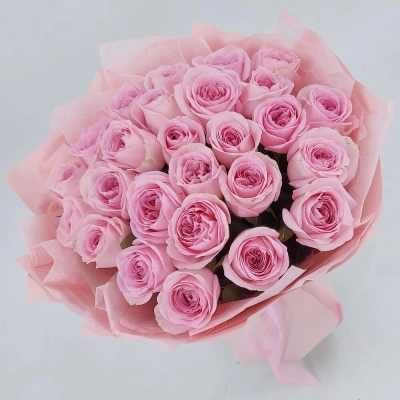 Букет из нежно-розовых роз – элегантность в каждом лепестке Еманжелинск Челябинская область