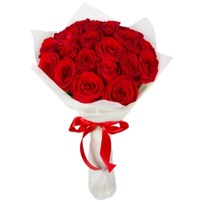 Букет из красных роз в фетре Еманжелинск Челябинская область