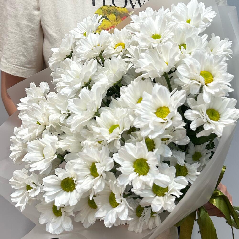 Букет «Летнее настроение» – свежесть белых хризантем Еманжелинск Челябинская область