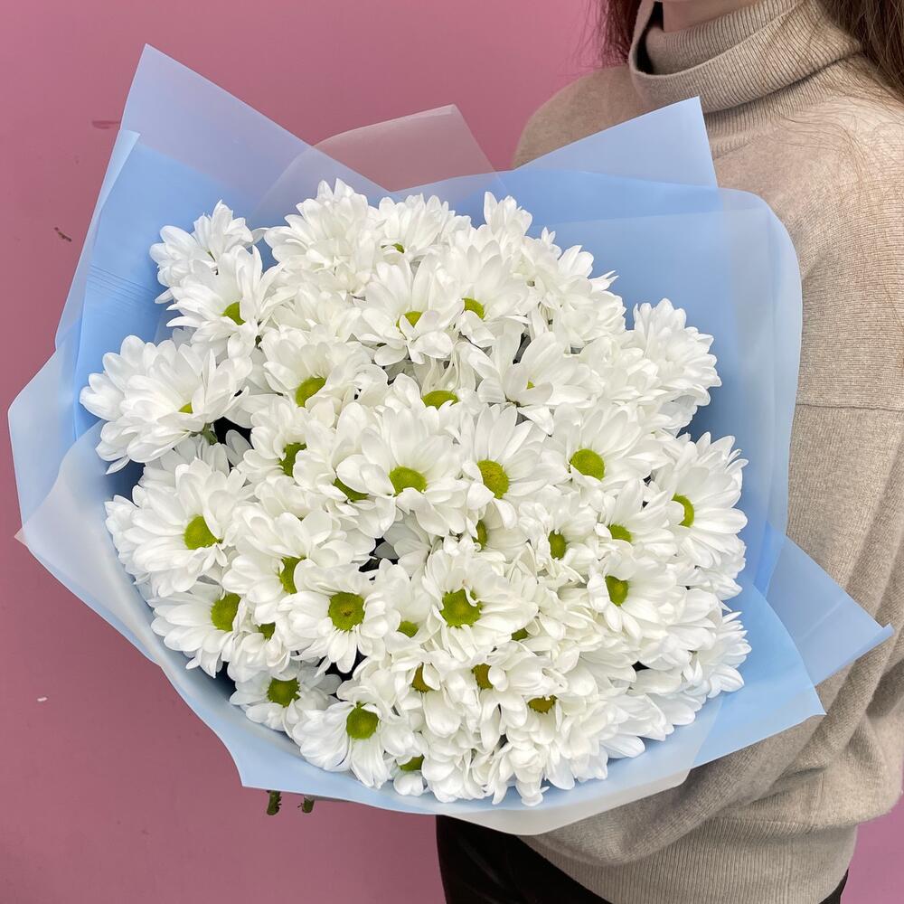 Букет «Ромашковое поле» – свежесть белых хризантем Еманжелинск Челябинская область