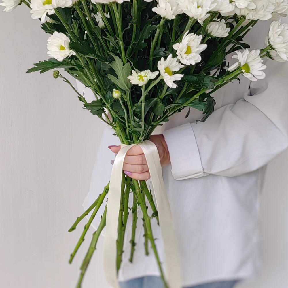 Букет «Ромашка» — свежесть белых хризантем в деревенском стиле Еманжелинск Челябинская область