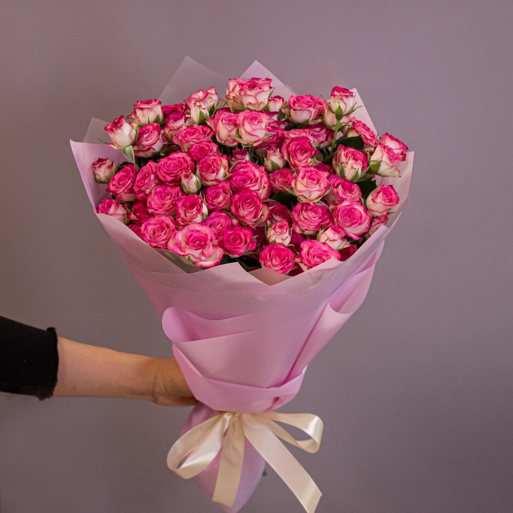 Букет «Розовый бум» – пышные кустовые розы в нежно-розовых тонах Еманжелинск Челябинская область