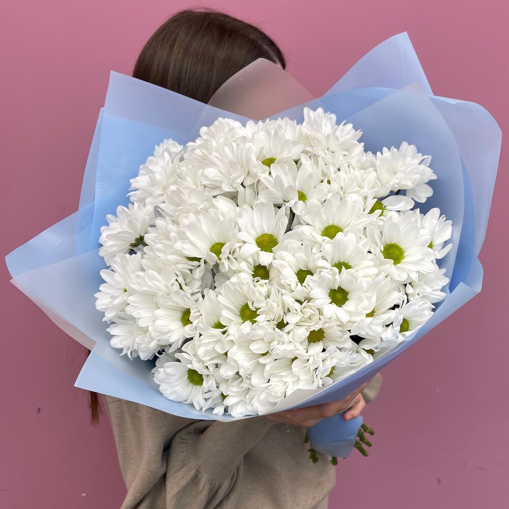 Букет «Ромашковое поле» – свежесть белых хризантем Еманжелинск Челябинская область